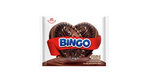 Bingo Double Choco Coated Sandwich Cookies 28g x 10s.